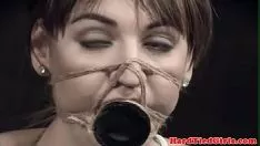 Play Bdsm sub busy and pipped by male persondom